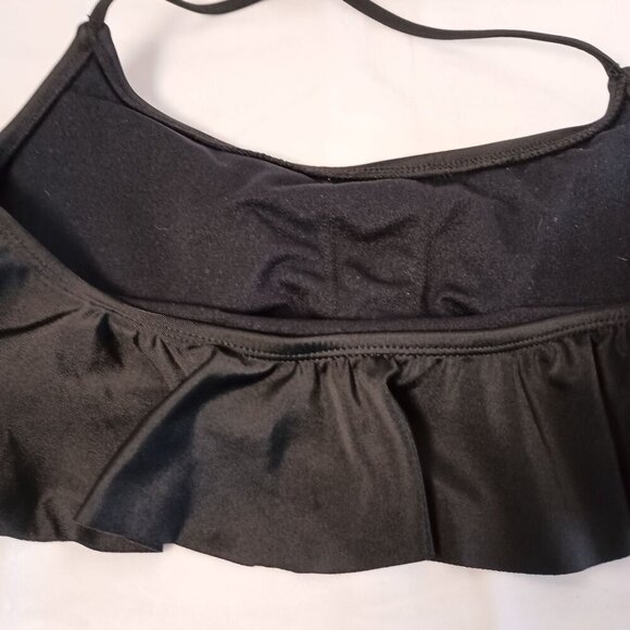 George ruffle halter top bikini top molded cups women size M - Picture 4 of 7